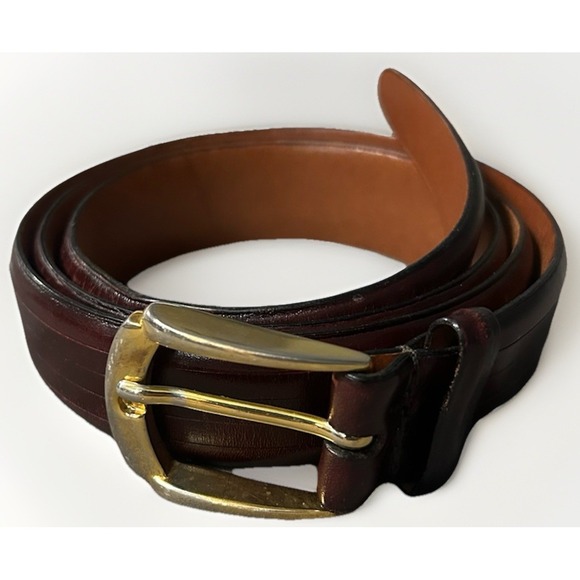 Johnston & Murphy Other - JOHNSTON & MURPHY Men's Brown Dress Belt Brass Buckle USA 38